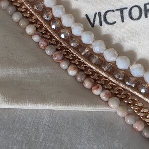 Victoria Emerson Rose Gold and White Beaded Bracelet